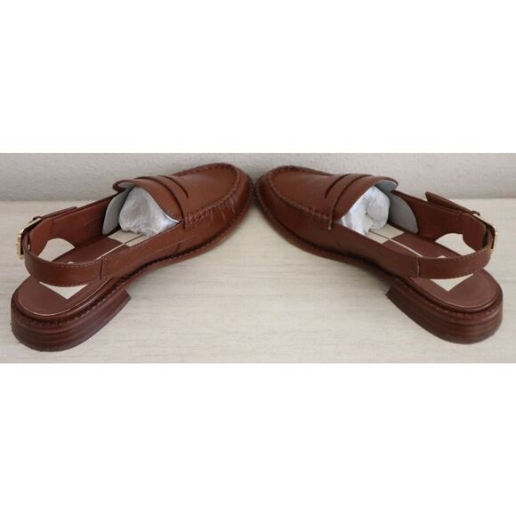 Dolce Vita Wmn Sz 5.5 Brown Crinkle Patent Hardi Tailored Slingback Loafer - Picture 10 of 12